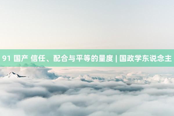 91 国产 信任、配合与平等的量度 | 国政学东说念主