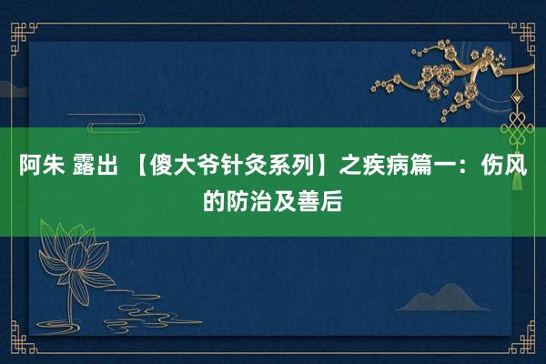阿朱 露出 【傻大爷针灸系列】之疾病篇一：伤风的防治及善后