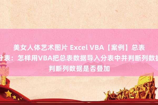 美女人体艺术图片 Excel VBA【案例】总表数据导入分表：怎样用VBA把总表数据导入分表中并判断列数据是否叠加